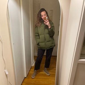 Olive Green Madewell Down Short Puffer